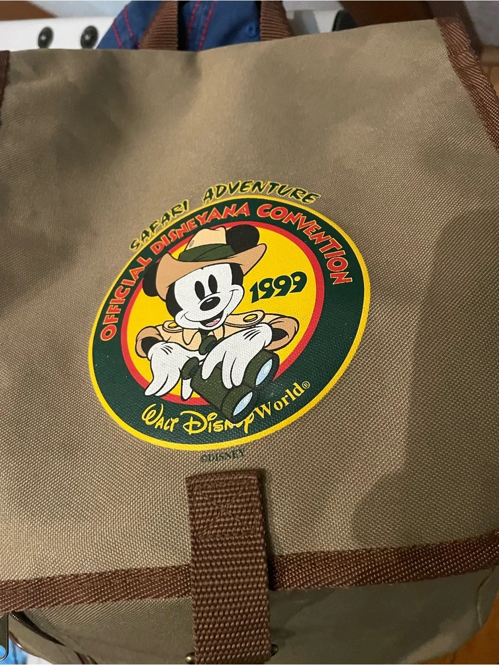 Disney 1999 Disneyana Convention Canvas Safari Adventure Mickey Backpack Bag